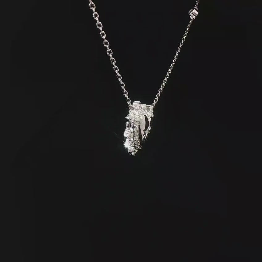 Dolce Mondo Mira White Zircon 925 Silver Pendant Necklace