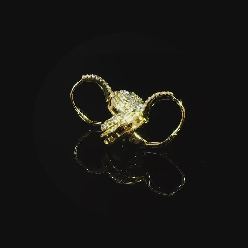 Aurelia White Zircon Round Cluster Gold Plated Drop Earrings in 925 Silver