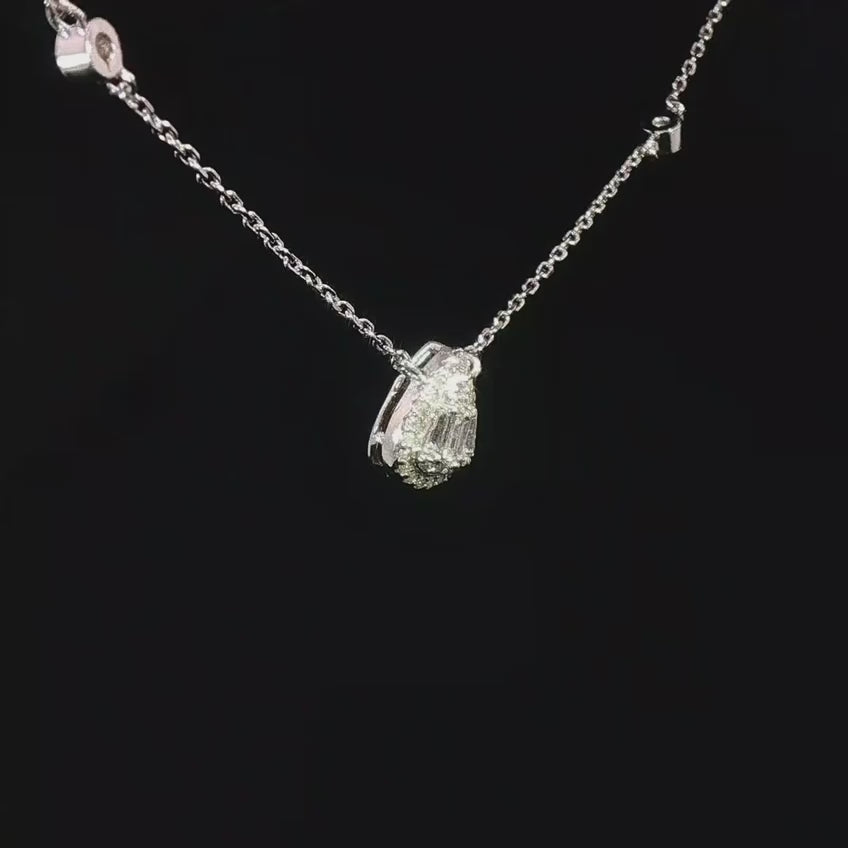 Dolce Mondo Layla White Zircon 925 Silver Pendant Necklace