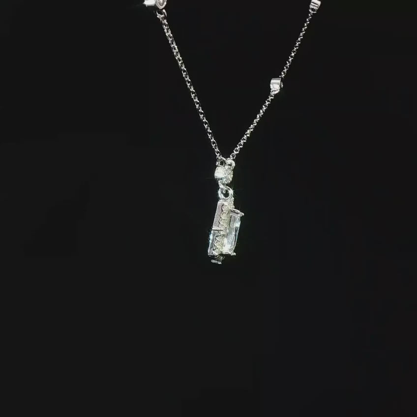 Dolce Mondo Rima White Zircon 925 Silver Pendant Necklace