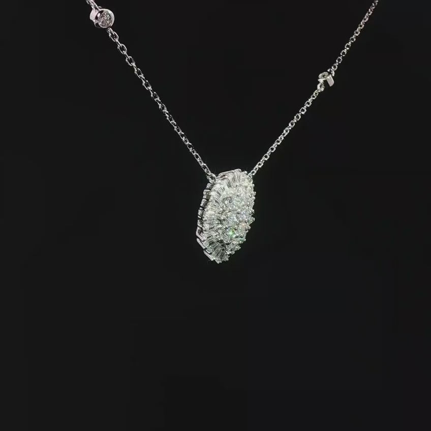 Dolce Mondo Farah White Zircon 925 Silver Pendant Necklace