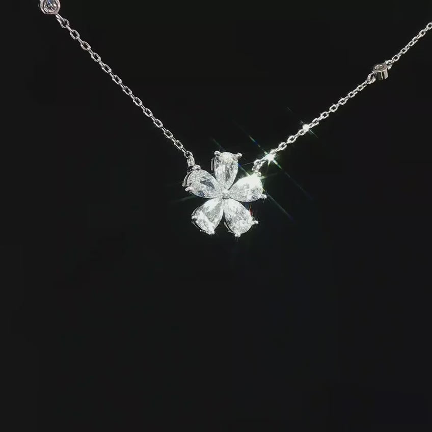 Dolce Mondo Noura White Zircon 925 Silver Pendant Necklace