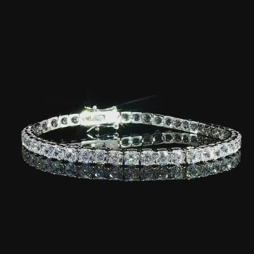Dolce Mondo Lumiere 3.5mm White Tennis Bracelet in 925 Sterling Silver