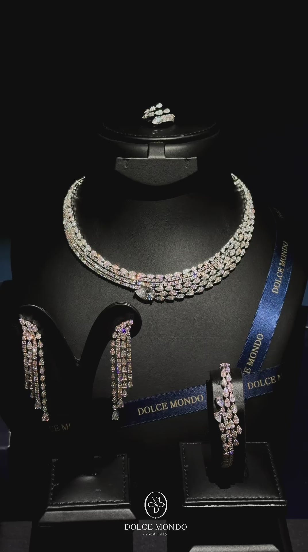 White Zircon Cascading Elegance Full Set