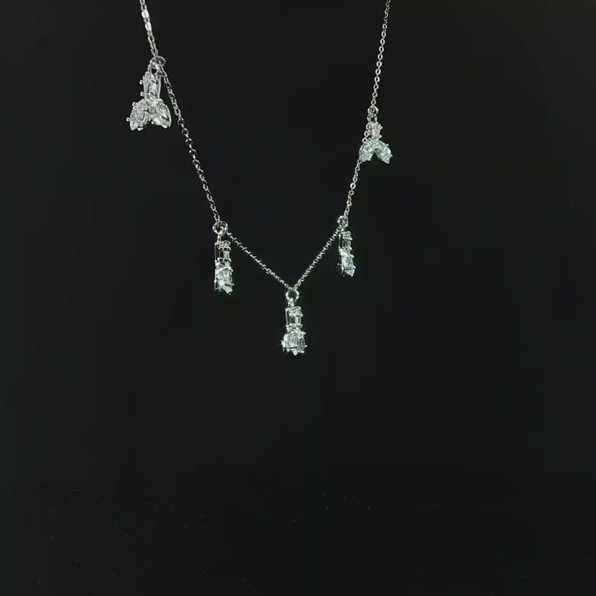 Dolce Mondo Hala White Zircon 925 Silver Pendant Necklace