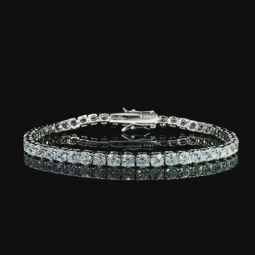 Dolce Mondo Eclat 3mm White Tennis Bracelet in 925 Sterling Silver
