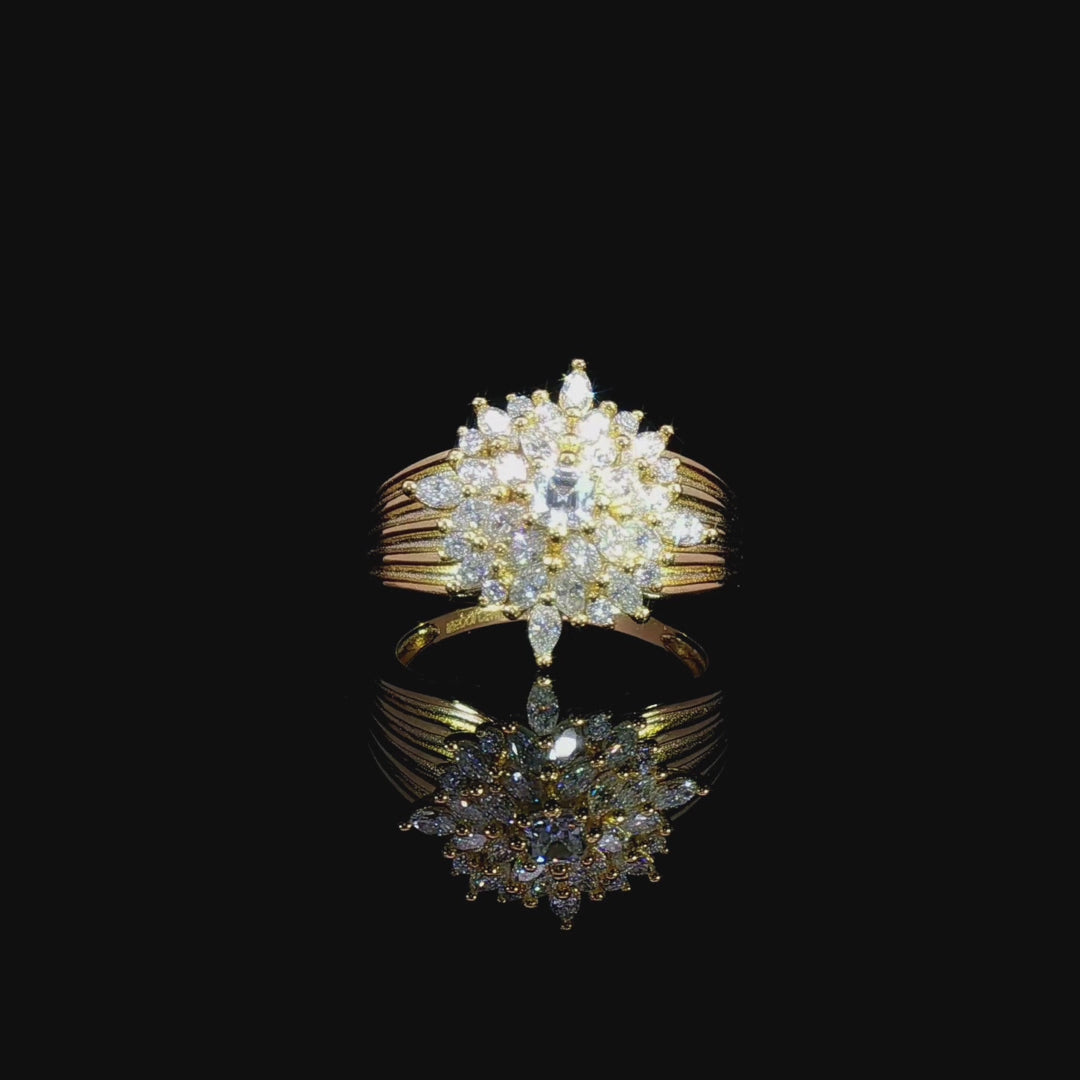 Princess Cut GRA Certified Moissanite Ring in Gold Plated 925 Sterling Silver – 0.92 Carat