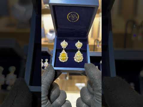 Charlotte White Teardrop Chandelier Earrings with Premium Zircon Stones – High Quality 18K Gold Plated in 925 Sterling Silver