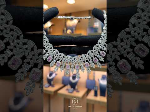 Rose Monarch Pink Premium Quality Zircon Rhodium Plated Luxury Bridal Full Set