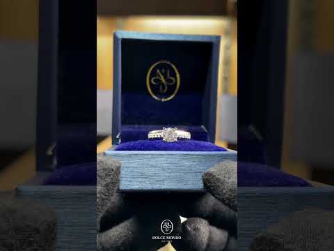 Dolce Mondo Classic White Round Cut Ring in 925 Silver with Premium Zircon Stones – High Quality Rhodium Plated