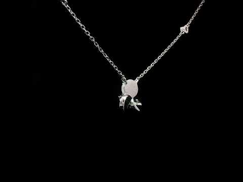 Dolce Mondo Razan White Zircon 925 Silver Pendant Necklace
