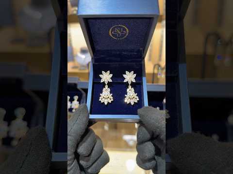 Isabella White Floral Drop Earrings with Premium Zircon Stones – High Quality 18K Gold Plated in 925 Sterling Silver