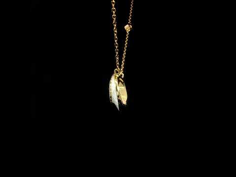 Dolce Mondo Malak White Zircon Gold-Plated 925 Silver Pendant Necklace