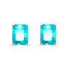 Affordable Luxury: Silver 925 Solitaire Rectangle Emerald Stud Earring - Wtih Light blue Color High Quality Cubic Zirconia
