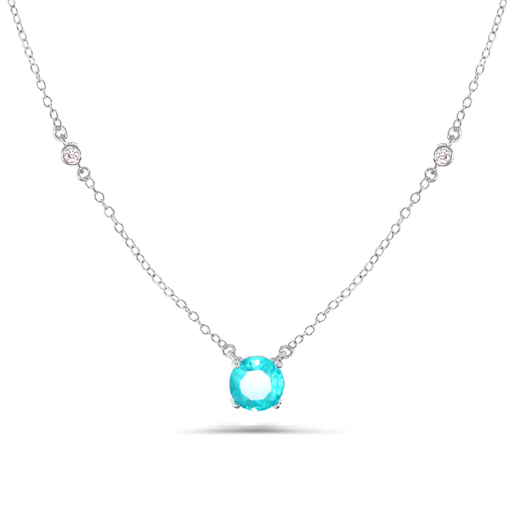 Sparkle Elegance Silver Zircon Necklace  with special stones for a Sophisticated Look with
