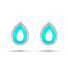 Affordable Luxury: Silver 925 Solitaire Solitaire Drop Stud Earring - Wtih Light blue Color High Quality Cubic Zirconia
