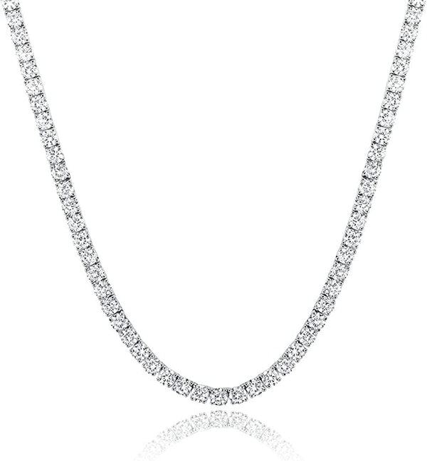 Tennis Necklace: Sparkling Cubic Zirconia, 925 Sterling Silver, Perfect Gift