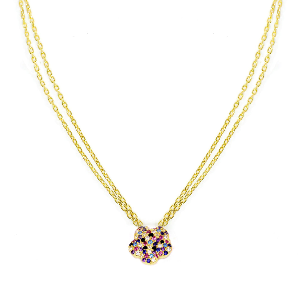 Stunning color Flower-shaped Chain with High-quality Cubic Zirconia