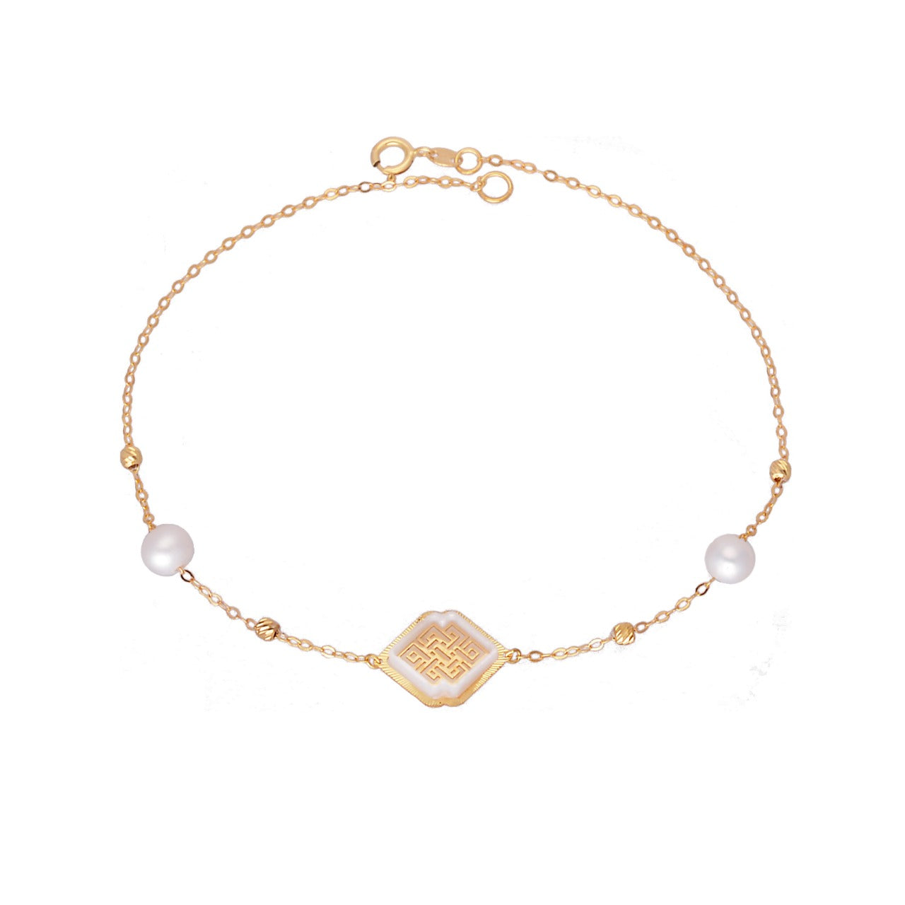 Gold 18k Square shape chain bracelet