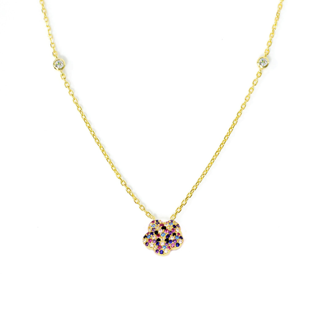 Stunning color Flower-shaped Chain with High-quality Cubic Zirconia