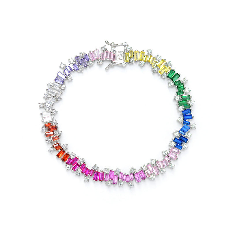 Dolce Mondo Silver Zircon Bracelet For Lady