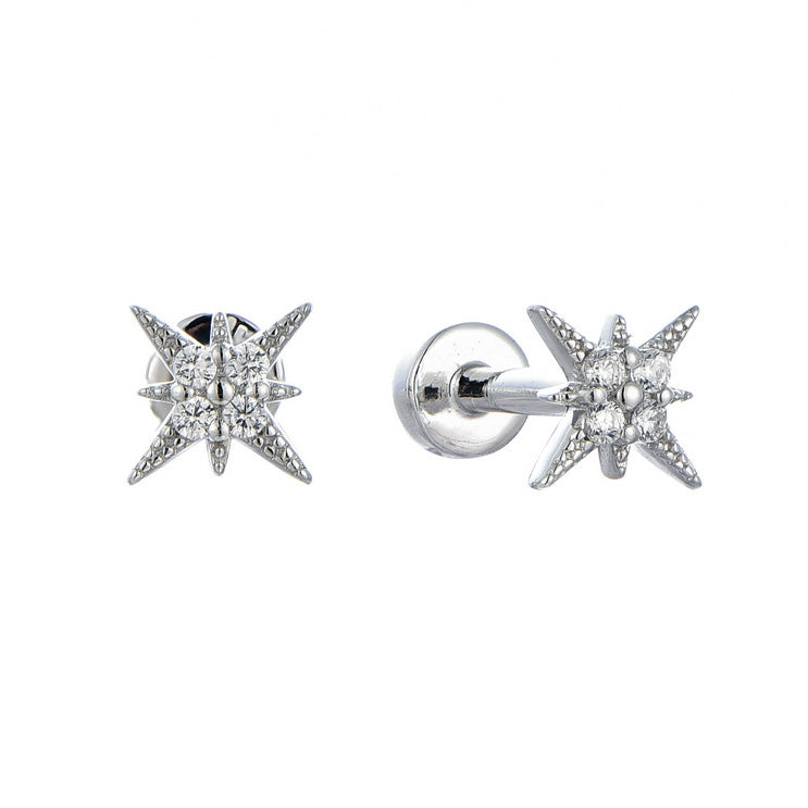 Star Conch Piercing Jewelry - Luxury  925 Sterling Silver Earrings with Zircon Stones