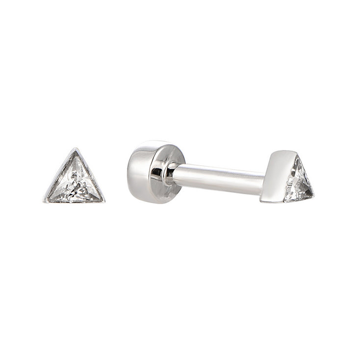 Triangle Conch Piercing Jewelry - Luxury 925 Sterling Silver Earrings with Zircon Stones