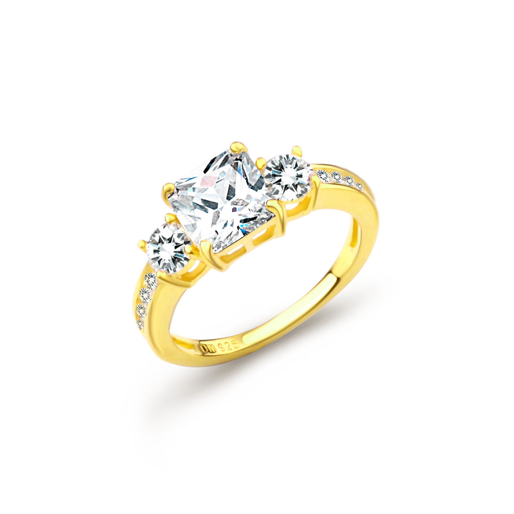 Solitaire Ring with High Quality Cubic Zircons Dolce Mondo Silver 925
