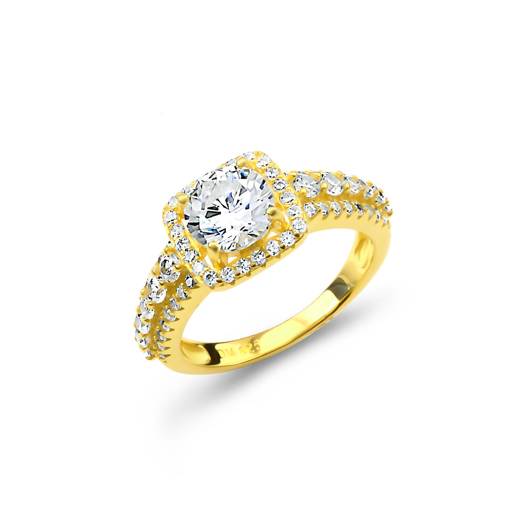 Solitaire Ring with High Quality Cubic Zircons Dolce Mondo Silver 925