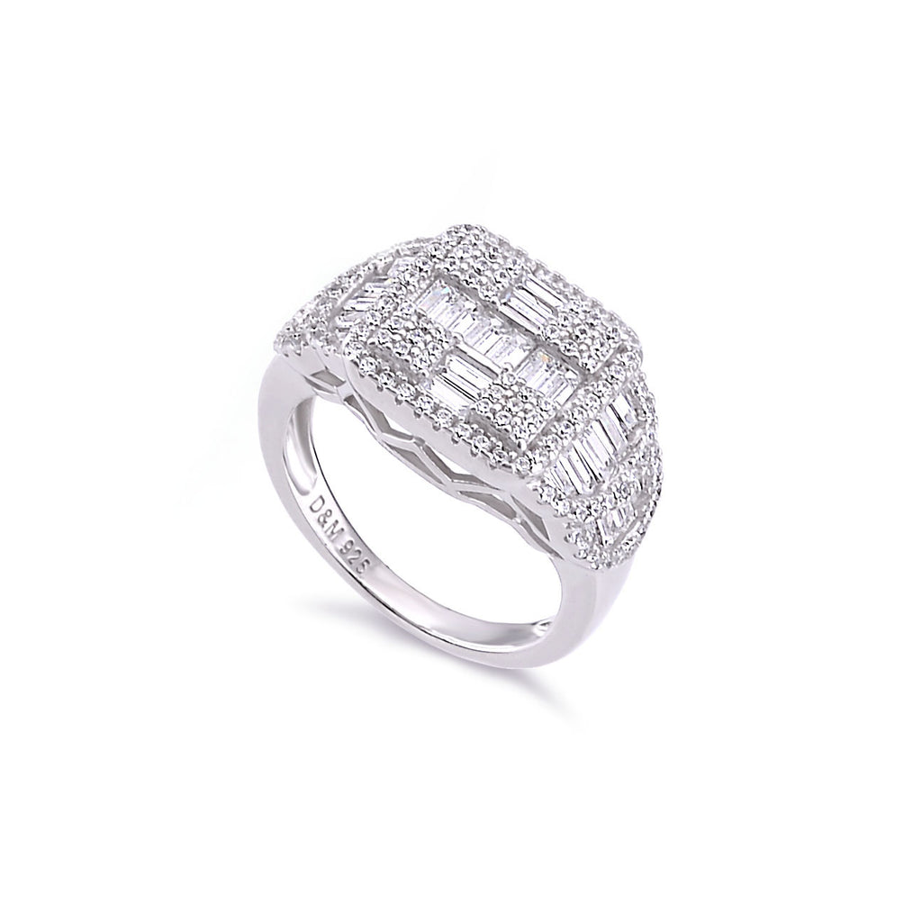 Dolce Mondo 925 Silver Fashion Ring with Cubic Zircons