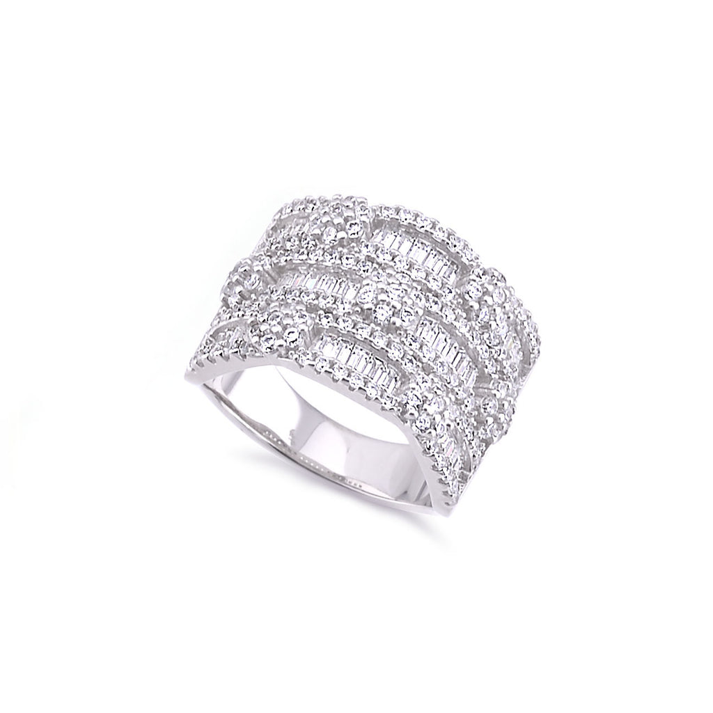 Dolcemondo Silver 925 Fashion Ring with High-Quality Cubic Zircons - Add Glamour to Your Look