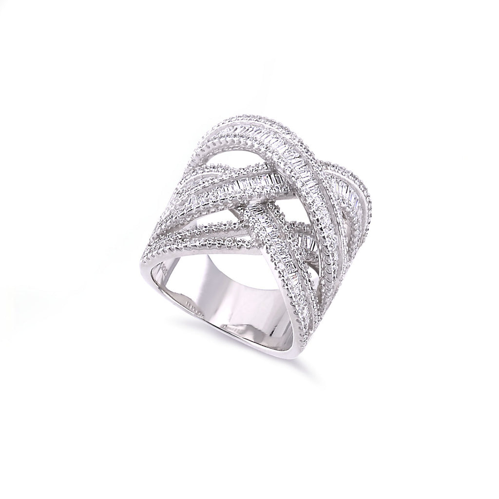 Dolce Mondo Silver 925 Fashion Ring with Premium Cubic Zircons