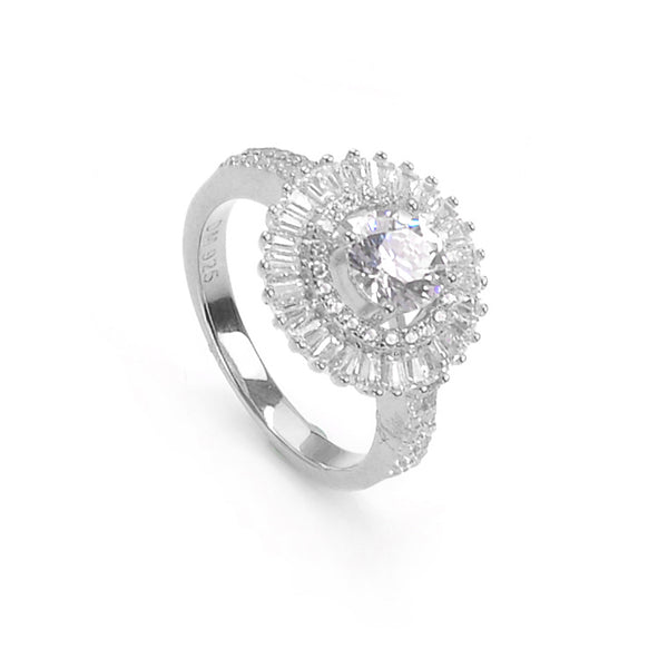 Dolcemondo Sterling Silver 925 Fashion Ring with Cubic Zircon - Versatile Elegance for Every Occasion