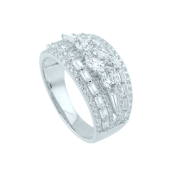 Dolcemondo Silver 925 Fashion Ring - Sparkle and Elegance with Glittering Cubic Zircon Accent