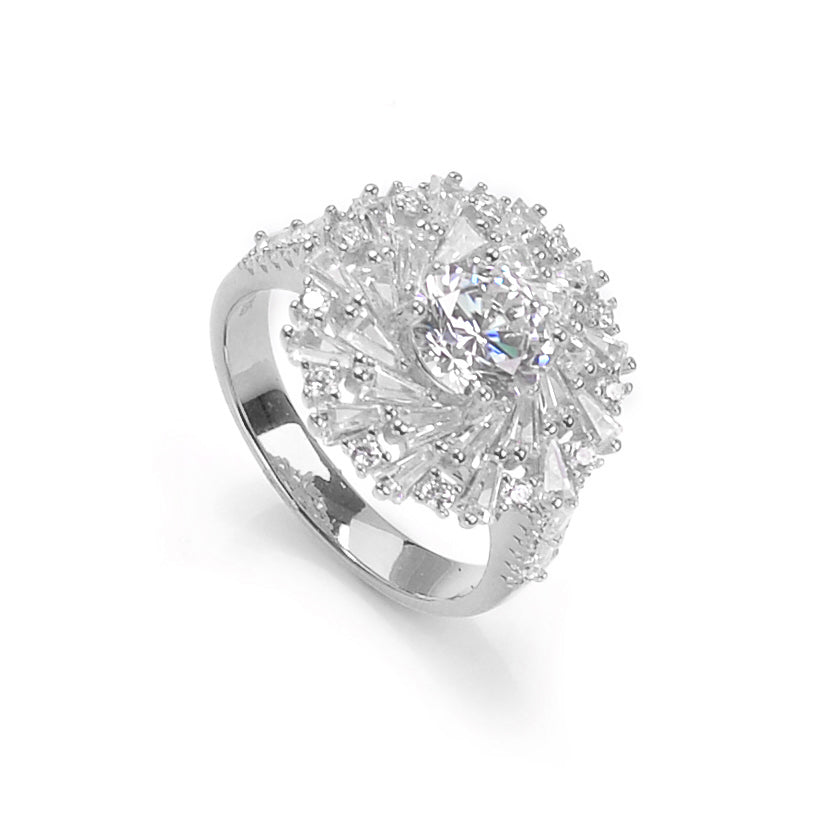 Perfect for Any Occasion, Forever Silver 925 Fashion Ring with High-Quality Cubic Zircons -
