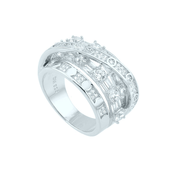 Dolcemondo Silver 925 Fashion Ring with Cubic Zircons