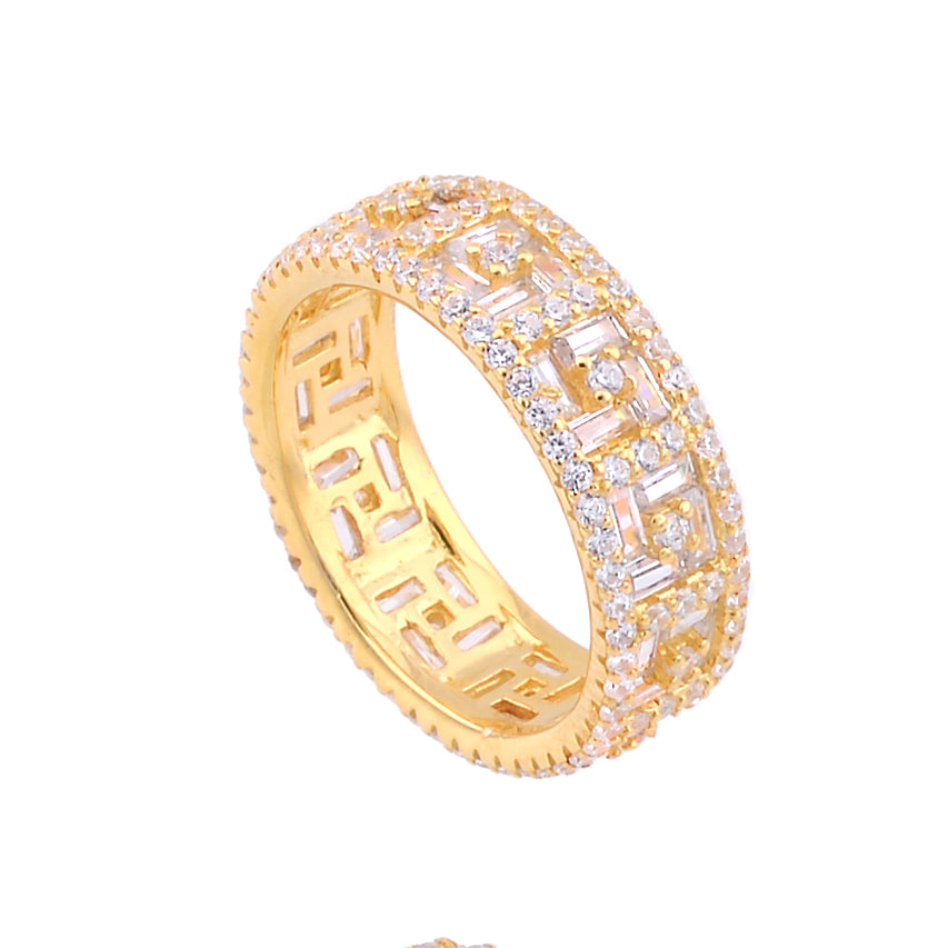 Dolce Mondo Silver 925 Band Ring with Glittering Zircons