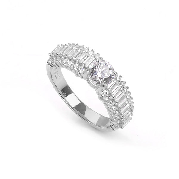 925 Sterling Silver Fashion Ring with Cubic Zircon - Elegant and Versatile Design