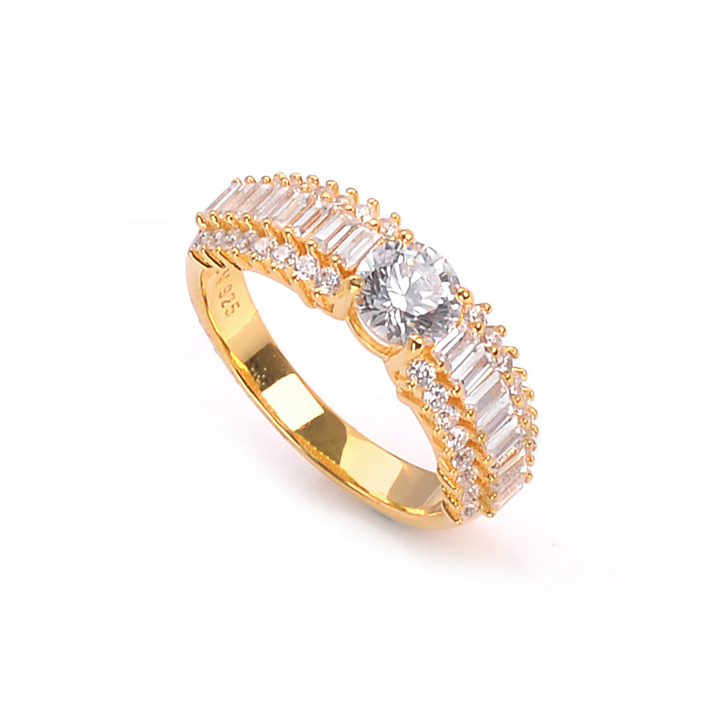 925 Sterling Silver Fashion Ring with Cubic Zircon - Elegant and Versatile Design