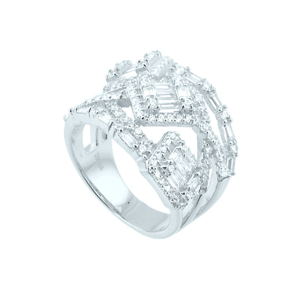 Dolce Mondo Silver 925 Fashion Ring with Cubic Zircons