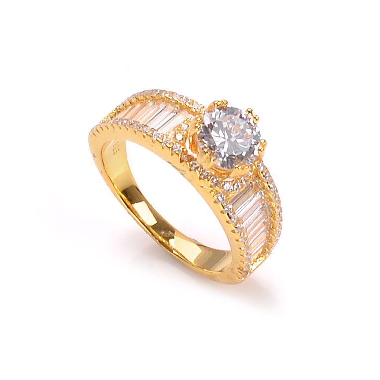 Silver 925 Solitaire Ring with High Quality Cubic Zircons