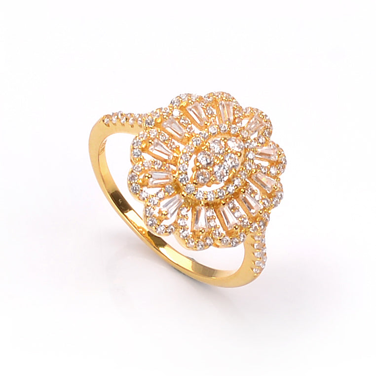 Silver Ring Fashion with Brilliant Cubic Zircons