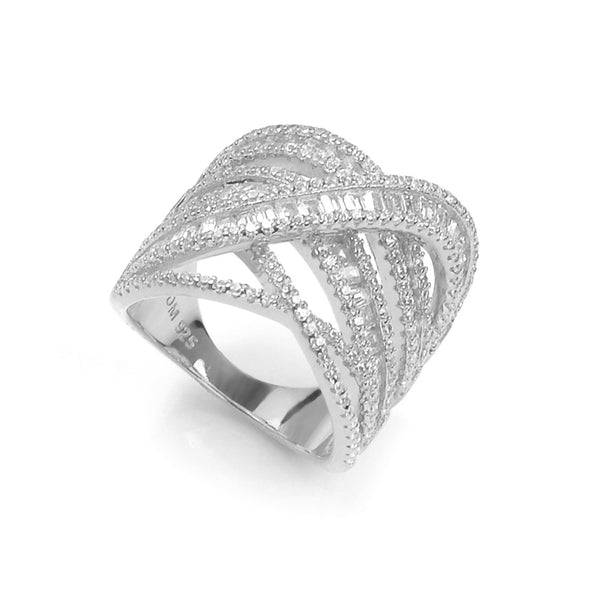 Dolce Mondo Silver 925 Fashion Ring with High-Quality Cubic Zircons