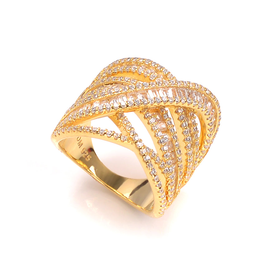 Dolce Mondo Silver 925 Fashion Ring with High-Quality Cubic Zircons