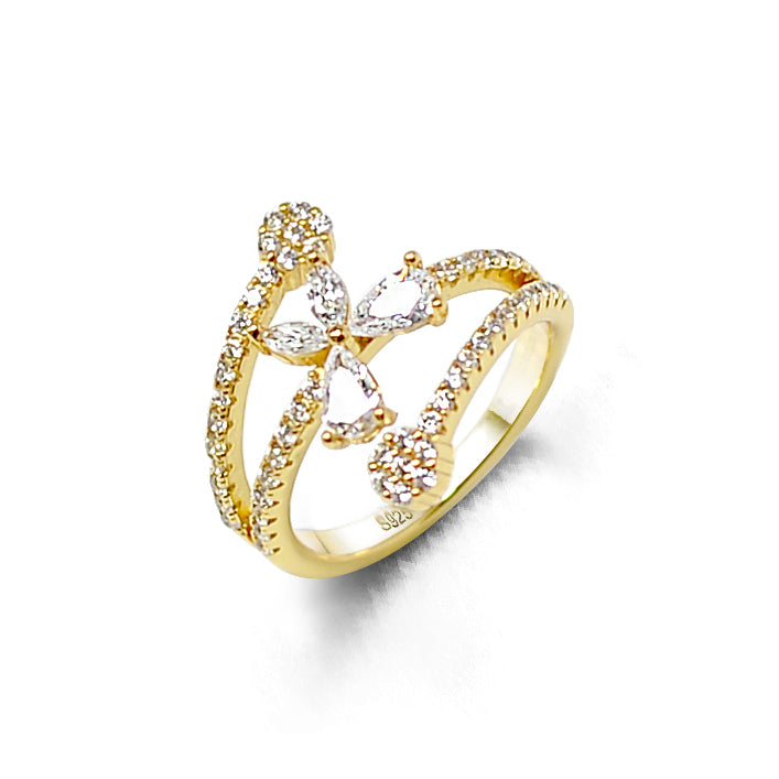 Exquisite Design, Dazzling Stones, Luxurious Finish Dolce Mondo 925 Silver Zircon Ring High quality