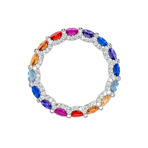 Elegant and Timeless Jewelry with Comfort Fit Band Design color Stone's Dolce Mondo Silver Zircon 925 Ring high quality