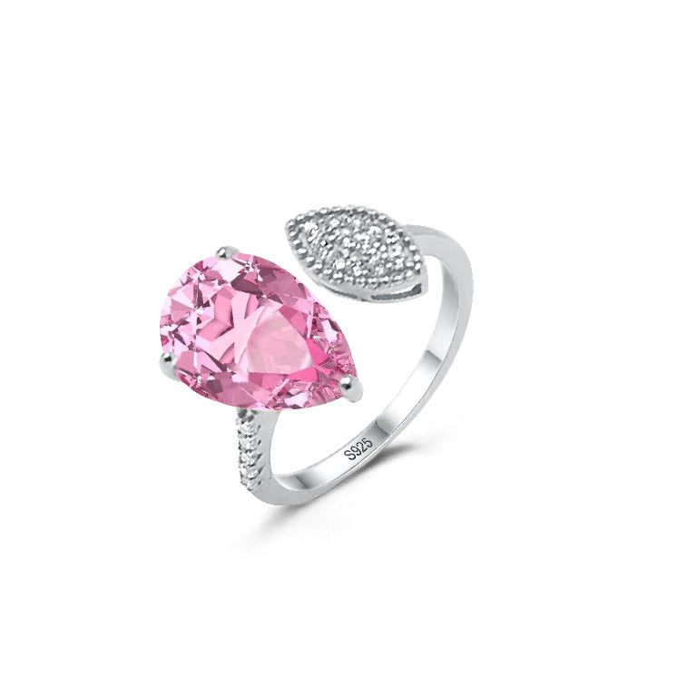 Elegant and Sparkling, Perfect for Every Occasion Dolce Mondo Silver Zircon 925 Ring With Pink Color Stone