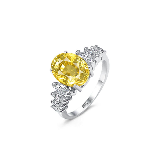 Silver Zircon 925 Ring for Women: Oval Cut Blue Topaz, Comfort Fit, Stunning Collection