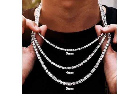 Tennis Necklace Sparkling Cubic Zirconia 925 Sterling Silver Perfect Gift