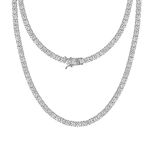 Tennis Necklace: Sparkling Cubic Zirconia, 925 Sterling Silver, Perfect Gift